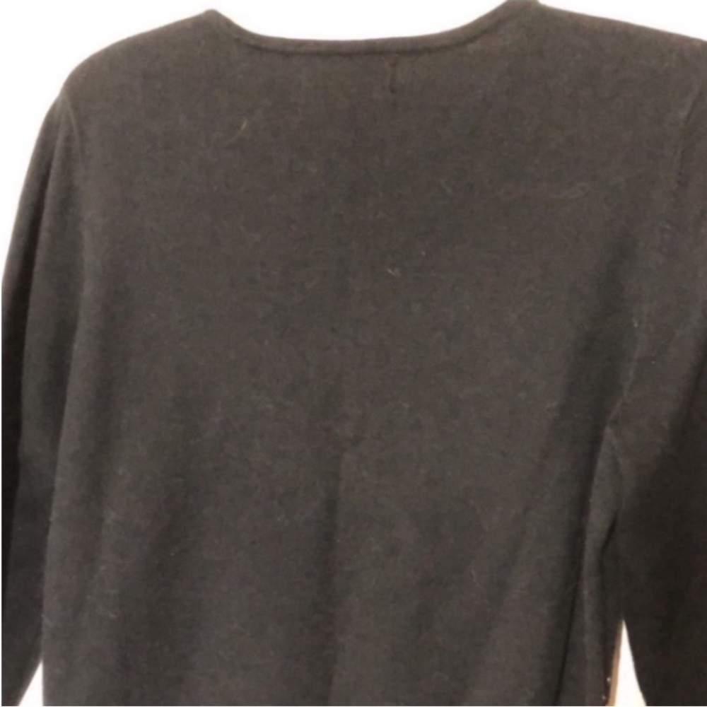 Alfred Dunner Sweater Black Argyle Plaid Checkered Diamond Gems Metallic Knit PM - Picture 7 of 16